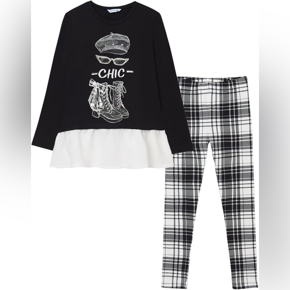 Mayoral Chic Black and White Kids Set